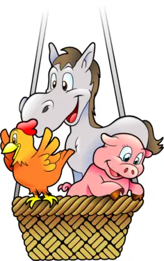 Animals in a balloon
