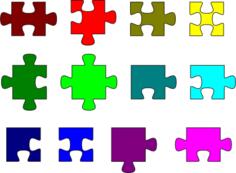 Colorful puzzle pieces