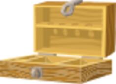 Opened wooden box