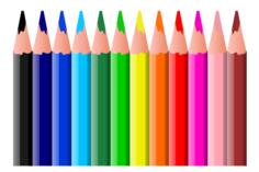 Coloured pencils