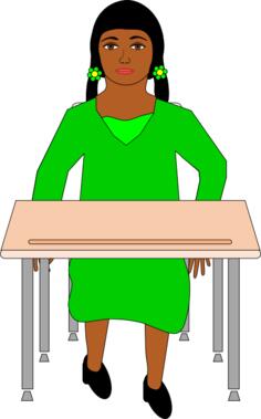 Woman in green dress