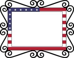 Vintage frame with American flag