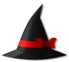 Hat with red ribbon