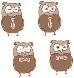Owls with ties