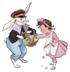 Easter bunny and girl