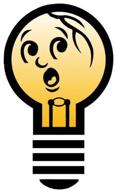 Light bulb smiling