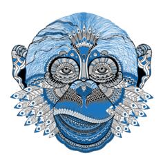 Decorated monkey face