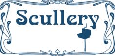 Scullery door sign