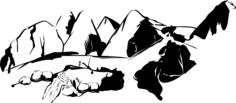 Mountains and rocks