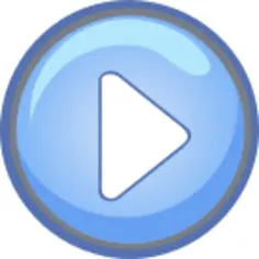 Blue "play" button in vector format