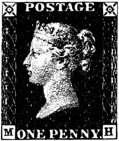 One penny post stamp