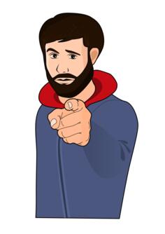 Guy pointing a finger