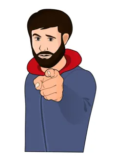 Guy pointing a finger