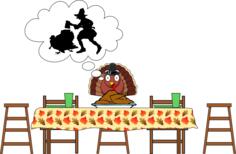 Scared turkey