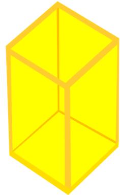 Yellow transparent cube