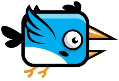 Illustration of blue bird with big beak