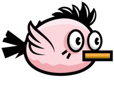 Flying pink bird