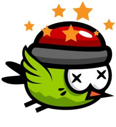 Tipsy green bird
