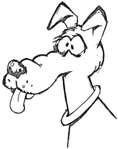 A drawing of a dog