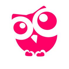Red silhouette of an owl