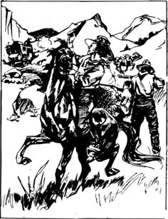 Vector of cowboys and bandits