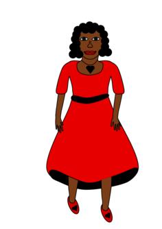 Woman in a red dress