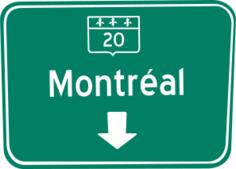 Montreal lane traffic sign