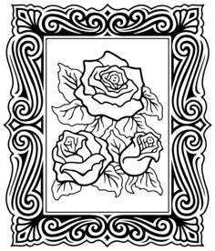 Vector image of framed roses