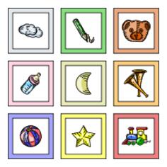 Colored toy elements