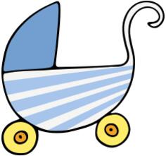Vector image of baby stroller