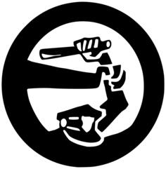 Stop police violence vector sign