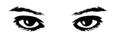 Vector image of woman's eyes and eyebrows