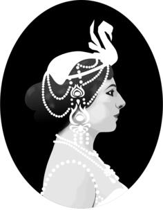 Mata Hari side portrait vector image