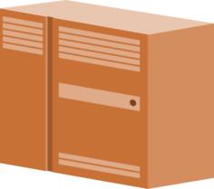 Brown server vector drawing
