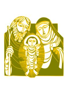 Nativity scene in shades of green and yellow