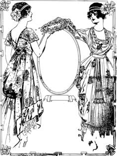 Two posh ladies holding a noticeboard