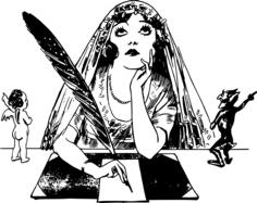 Girl writing a letter