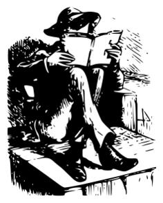 Boy reading a book
