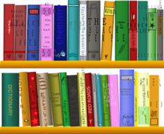 Books on shelves