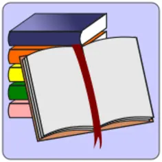 Colorful books with ribbon