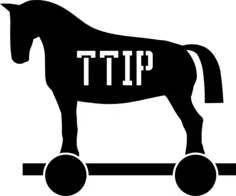 Vector image of horse with text "TTIP"