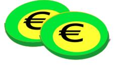 Illustration of green euro coins
