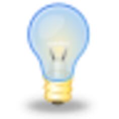 Vector clip art of small transparent light bulb