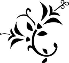 Stylized black flower vector graphics