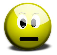 Yellow smiley with neutral face illustration