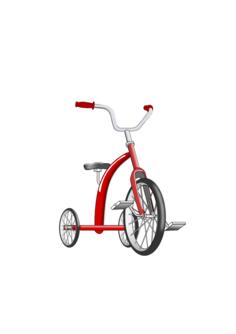 Vector clip art of red tricycle