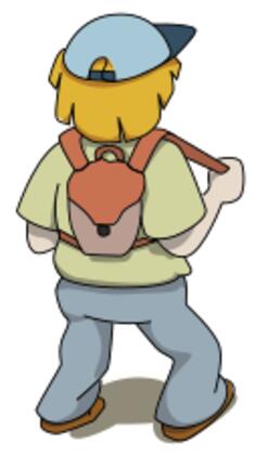 Little hiker vector drawing