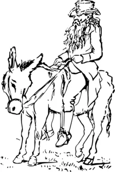 Old man on donkey