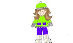 Cartoon vector image of a girl ice skating