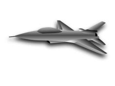 Aircraft with its shadow.